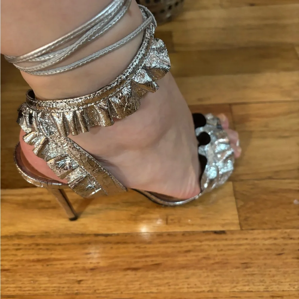 SCHUTZ Silver Glamorous Sandals - Picture 3 of 10